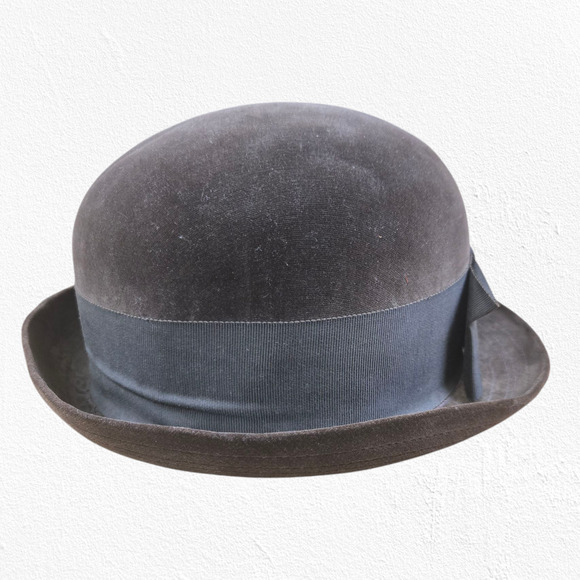 1940s Vintage Classic Brown Fur Felt Derby Bowler Hat Made in USA Union Label - Picture 4 of 7